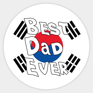 Best Dad Ever South Korea Flag Sticker